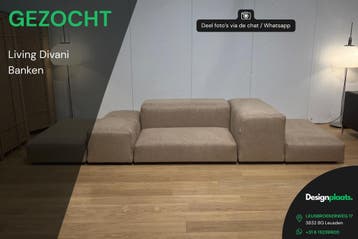 GEZOCHT: Living Divani Bank — Directe Inkoop in Elke Staat, Huis en Inrichting, Ophalen of Verzenden, Nieuw, Living Divani