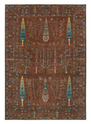 Handgeknoopt designertapijt – Levensboom-patroon -, Nieuw