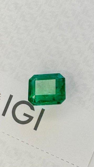 1 pcs Groen Smaragd - 9.57 ct - International Gemological, Nieuw