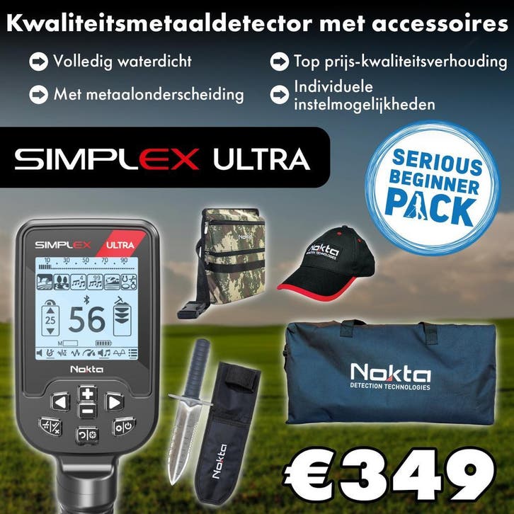 Nokta Simplex Ultra AANBIEDING | Nu met gratis accessoires, Hobby en Vrije tijd, Metaaldetectors, Nieuw, Overige merken, 30 cm of minder