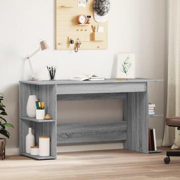 vidaXL Bureau 140x50x75 cm bewerkt hout grijs sonoma, Verzenden, Nieuw