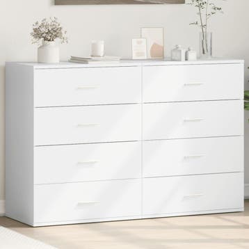 vidaXL Dressoirs 2 st 60x39x80 cm bewerkt hout wit, Huis en Inrichting, Verzenden, Nieuw, Overige houtsoorten, Minder dan 50 cm