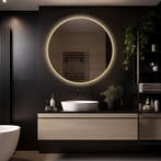 Loxa - Ronde Badkamerspiegel Lena met Led 100cm, Huis en Inrichting, Woonaccessoires | Spiegels, Verzenden, Nieuw, Rond