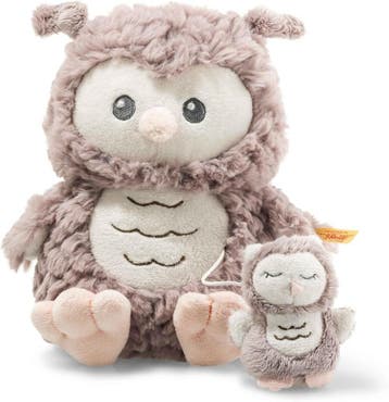 Knuffel Uil La Le Lu - 21cm Beige - Laatste Stuk!, Ophalen of Verzenden, Zo goed als nieuw, Overige typen, Met geluid