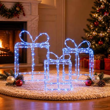 vidaXL Verlichte kerstcadeaudozen LOVIISA 3 st 360 LEDs, Verzenden, Nieuw