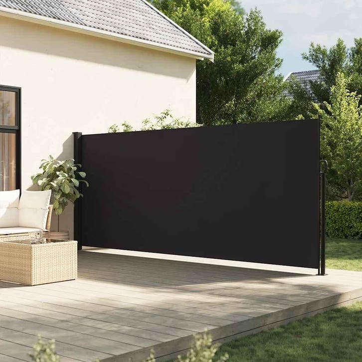 vidaXL Windscherm uittrekbaar 180x300 cm zwart, Tuin en Terras, Zonneschermen, Nieuw, Verzenden