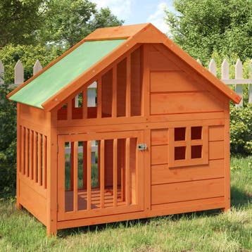 vidaXL Hondenhok 96x60,5x87 cm massief grenenhout bruin, Verzenden, Nieuw