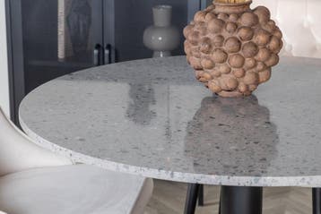 Eettafel  Christy  106 cm  Grijs  Terrazzo  Jörn, Verzenden, Nieuw