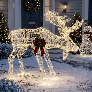 vidaXL Eland kerstdecoratie Wit 120 x 27 x 105 cm Acryl 170, Diversen, Verzenden, Nieuw