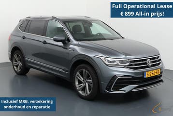 Volkswagen Tiguan Allspace 1.5 R-Line | Pano | CAM | 7 pers., Zwart, Leder en Stof, Origineel Nederlands, Nieuw