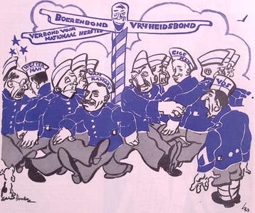 Spotprent over politieke onrust bij de Vrijheidsbond, Verzenden