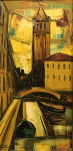 École Européenne (XX) - Venezia Metafìsica, Antiek en Kunst, Kunst | Schilderijen | Klassiek