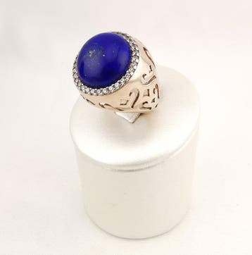 Lapis lazuli - Argento 925 - Ring - Italiaans vakmanschap