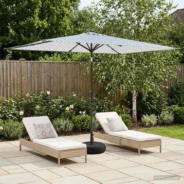 vidaXL Tuinparasol met LED-lampen en voet 200 x 300 cm, Verzenden, Nieuw, 1 tot 2 meter