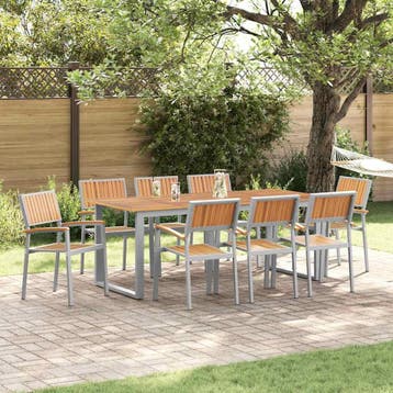 vidaXL Stapelstoel 8 st Bruin Massief Acaciahout Stapelbaar, Tuin en Terras, Verzenden, Nieuw