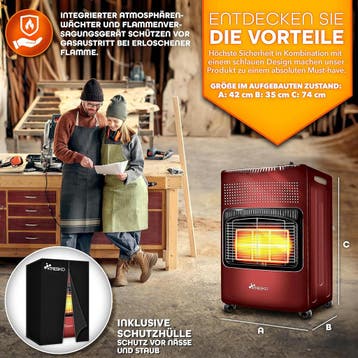 Gaskachel - Gasverwarming - 4200W - incl. Gasdrukregelaar en, Verzenden, Zo goed als nieuw