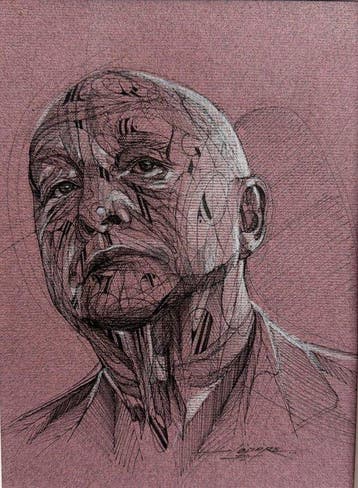 Hopare (1989) - Unknow, Antiek en Kunst, Kunst | Schilderijen | Modern