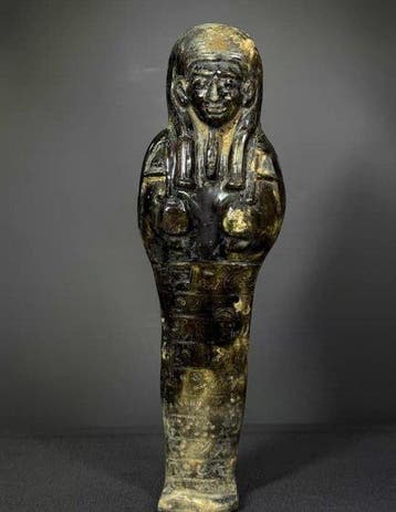 Brons, Replica van een oude Egyptische shabti. Beeld - 18 cm