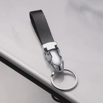 Luxe Luipaardkop Sleutelhanger van Echt Leer & Metaal - Perf, Verzenden, Nieuw