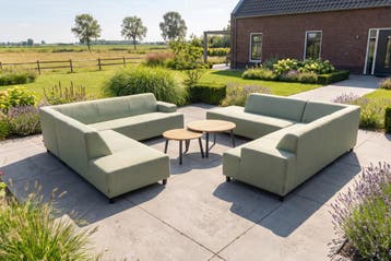 Malaga/Mindo all-weather loungeset voor 10 personen - Soft, Verzenden, Nieuw, Hout, Loungeset