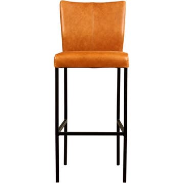 Set van 6 Leren barkruk Revolt hoog - Vintage Cognac, Huis en Inrichting, Barkrukken, Ophalen of Verzenden, Nieuw, Leer, 90 cm of meer