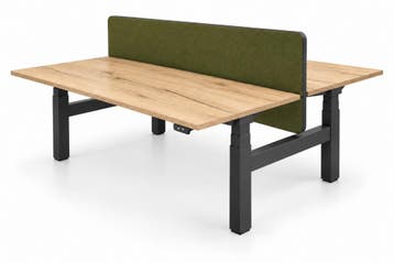 Refurbished Duo Zit Sta Bureau Elektrisch - Inclusief Scherm, Verzenden, In hoogte verstelbaar, Zo goed als nieuw, Duo-bureau
