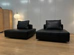 Minotti Lawrence Element Zwart Leder (2x) – NP: €14.000, Huis en Inrichting, Vierkant, 100 tot 125 cm, Leer, Ophalen of Verzenden