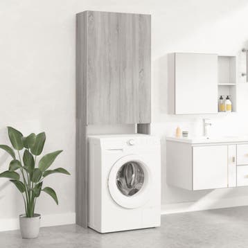 vidaXL Wasmachinekast 64x25,5x190 cm grijs sonoma, Witgoed en Apparatuur, Wasmachines, Verzenden, Nieuw