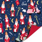 3m Cadeaupapier Sint Blauw Rood (Cadeaupapier 3M), Ophalen of Verzenden, Nieuw