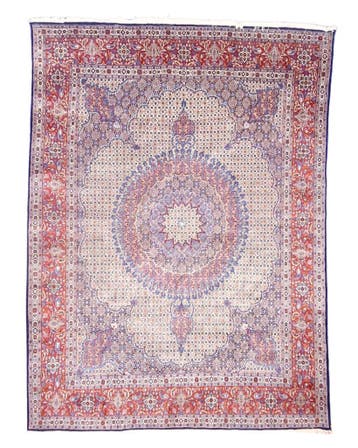 Groot Perzisch tapijt Moud 400x300 wollen vloerkleed iran, 200 cm of meer, Zo goed als nieuw, 200 cm of meer, Groot perzisch tapijt wollen vloerkleed handgeknoopt iran moud