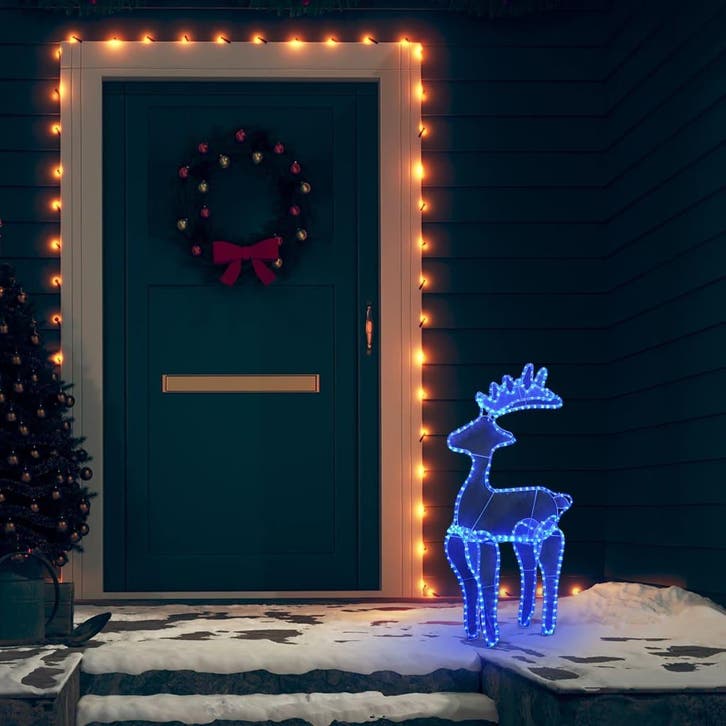 vidaXL Kerstversiering rendier met mesh 306 LEDs 60x24x89, Diversen, Kerst, Nieuw, Verzenden