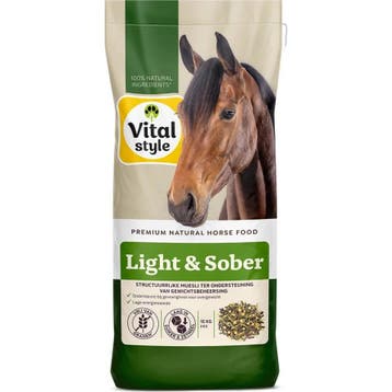 Vitalstyle Paardenmuesli Light&Sober 15 kg (Paardenvoer), Verzenden, Nieuw