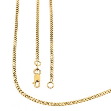 Gouden gourmetschakel ketting, Sieraden, Tassen en Uiterlijk, Kettingen, Ophalen of Verzenden, Gebruikt, Goud, Goud