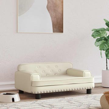 vidaXL Hondenmand 70x45x30 cm kunstleer crèmekleurig, Dieren en Toebehoren, Verzenden, Nieuw