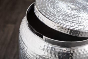 Handgemaakte bijzettafel ORIENT STORAGE 50cm zilver gehamerd, Ophalen of Verzenden, Nieuw