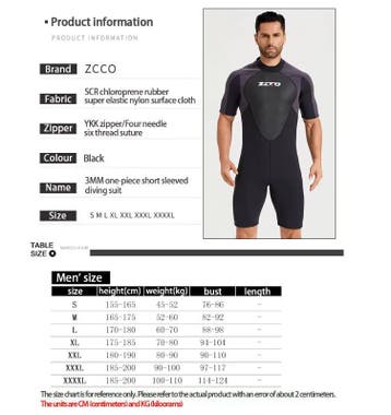 Heren Shorty Wetsuit 3mm Neopreen Duikpak met Rits, Verzenden, Nieuw