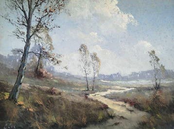 Garstin Cox (1892-1933) - Paesaggio con alberi e sentiero