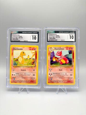 Pokémon - 2 Graded card - Charmander, Charmeleon - CGC 10 -, Hobby en Vrije tijd, Verzamelkaartspellen | Pokémon, Nieuw