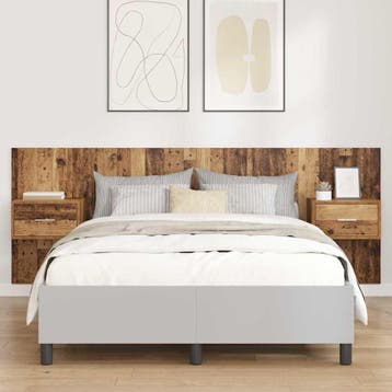 vidaXL Hoofdbord Met Kast 3 st Oud Hout Bewerkt hout, Verzenden, Nieuw, Bruin, Hout