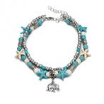 Armband/enkelbandje met olifant 21-26cm Turquoise howlite..., Ophalen of Verzenden, Nieuw, Overige typen