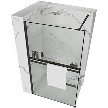 REA Inkortbaar handdoekrek met planchet - 120 cm - mat zw..., Ophalen of Verzenden, Nieuw