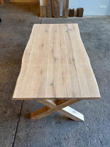 Te koop eiken boomstamtafels - OPRUIMING! - 4 cm dik!, Huis en Inrichting, Tafels | Eettafels, Verzenden, Eikenhout, Nieuw, 50 tot 100 cm