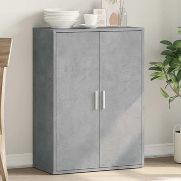 vidaXL Dressoir 60x31x84 cm bewerkt hout betongrijs, Verzenden, Nieuw, Overige houtsoorten, Minder dan 50 cm