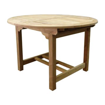Rond - Ovaal uitschuifbare dining tuintafel 120-170x120xH76, Tuin en Terras, Tuintafels, Ophalen of Verzenden, Nieuw, Teakhout