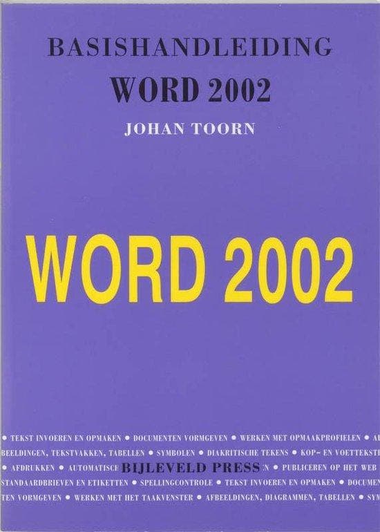 Basishandleiding Word 2002 - Toorn, Boeken, Informatica en Computer, Gelezen, Verzenden