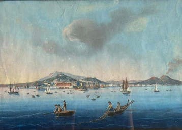 Neapolitan school (XIX) - Napoli da Mare, Antiek en Kunst