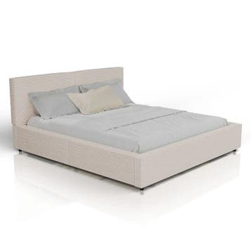 Gestoffeerd Bed Salerno - Corduroy - 180x200cm - Beige, Verzenden, Nieuw