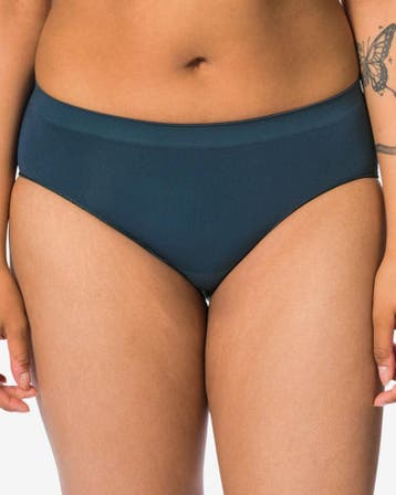 HEMA Dameshipster naadloos micro met kant donkerblauw, Kleding | Dames, Verzenden