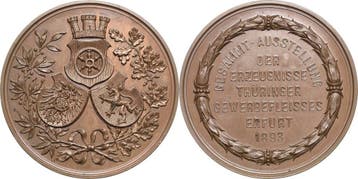 Brons medaille 1893 Erfurt, Verzenden