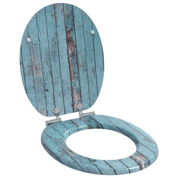 vidaXL Toiletzitting Blauw 44 x 38 cm Bewerkt hout, Verzenden, Nieuw